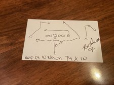 BILL PARCELLS  SIGNED AUTOGRAPHED NEW YORK GIANTS DRAWN PLAY NFL JETS