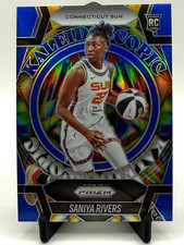 Saniya Rivers 2025 Panini Prizm WNBA Blue Pulsar Kaleidoscopic RC Bookend /199