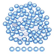 100Pcs Flat Back Round Acrylic Rhinestones,8mm SS40 Blue Crystal Rhinestones