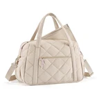 Diaper Bag Tote Large Expandable Baby Travel Tote for 2 Kids Twins, Quilted H...