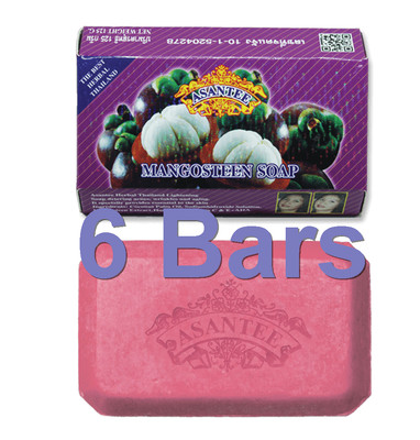 Asantee Mangosteen Soap Herbal Natural Whitening Brightening Deodorize 125 g X 6