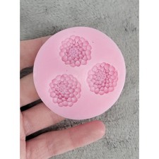Silicone Mold Round 3 Flower Chrysanthemum Shape for Resin Soap Candy Baking