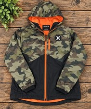 Large Hurley camo hooded jacket