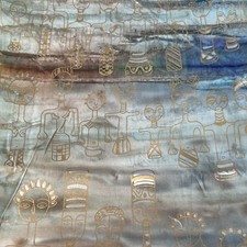 Cotton Quilting Fabric Tribal Print Batik Earth Tie Dye Gold Warrior 2 Yd X 45"