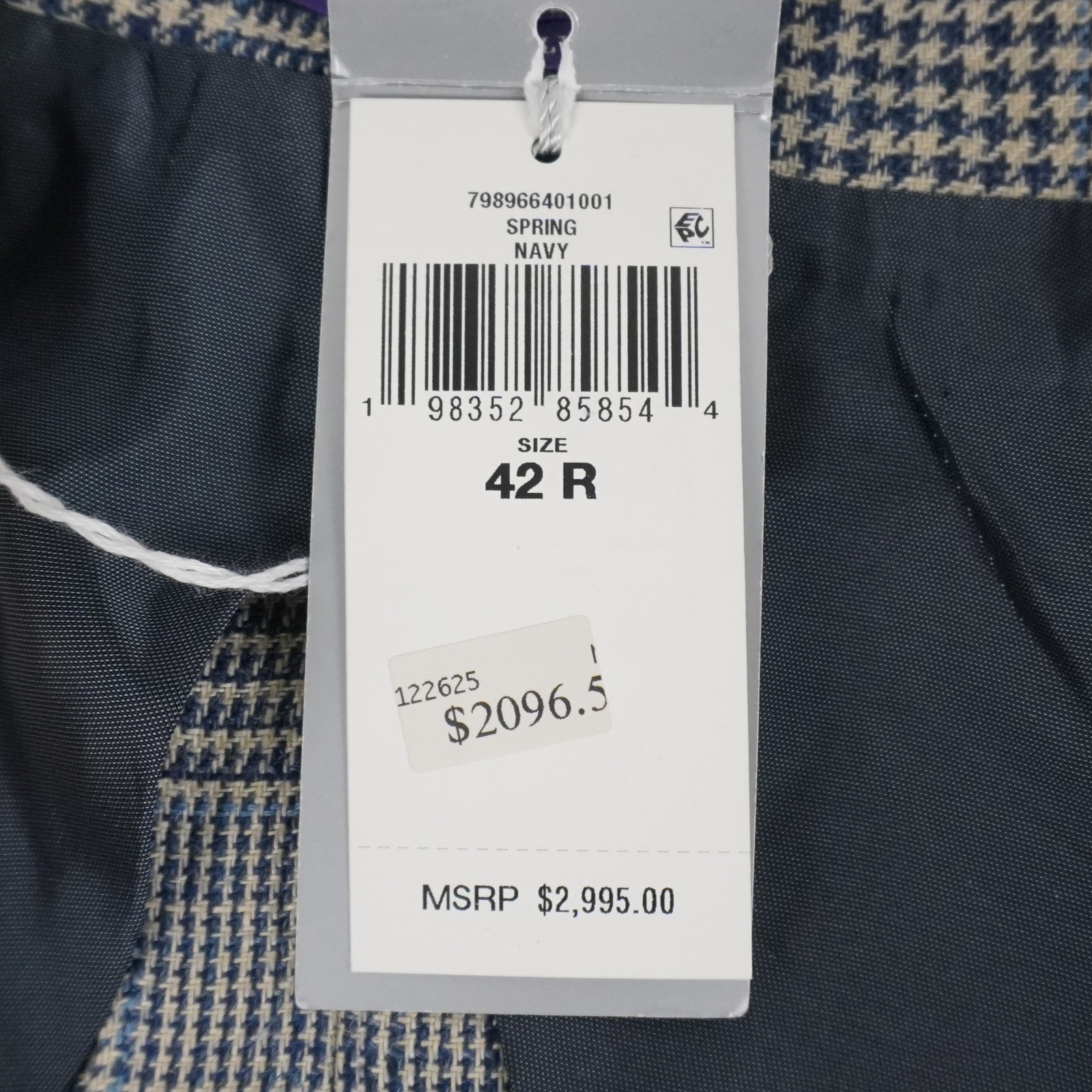 Ralph Lauren Purple Label Kent Glen Plaid Linen Sport Coat Navy - Men's 42R image 9