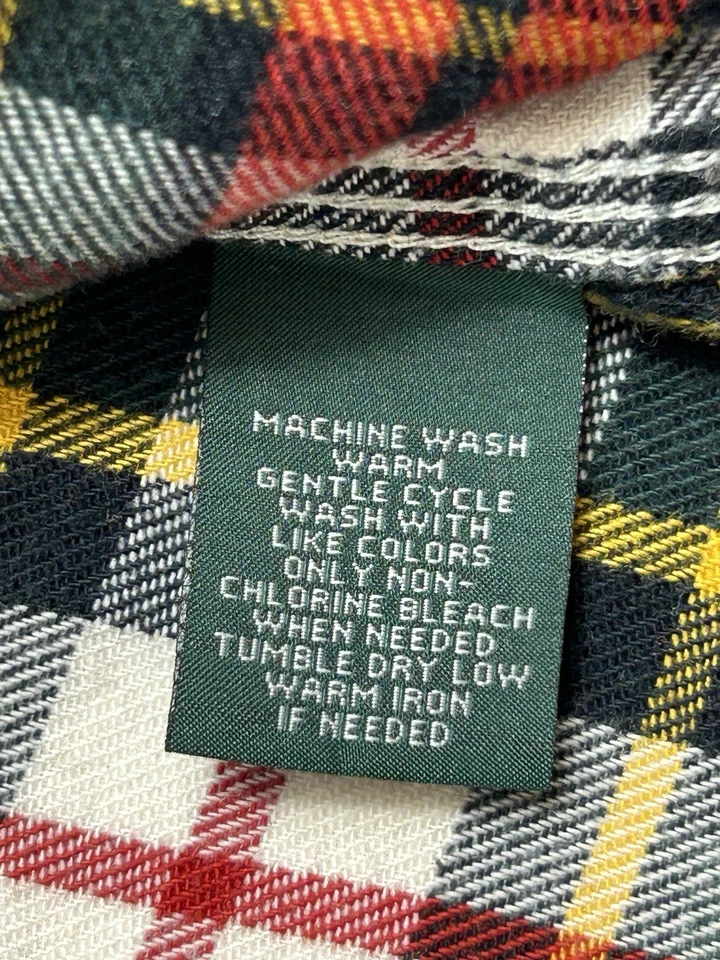 Ralph Lauren LRL Lauren Jeans Co Camisa de Franela para Mujer 2X Rojo Verde Algodón a Cuadros Foto 4 de 4