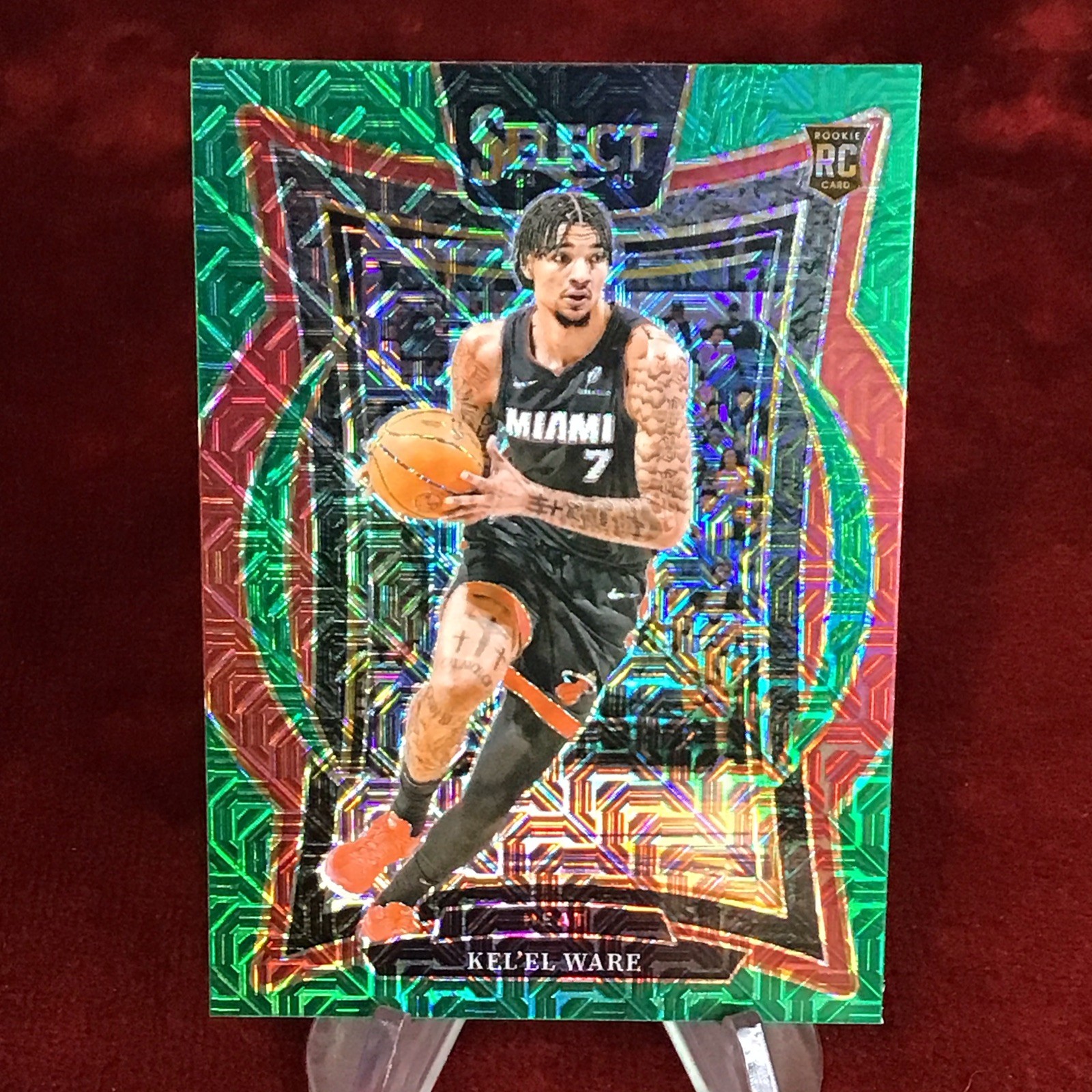 KEL'EL WARE 2024-25 Select Concourse Mojo Green Prizm #66 RC Miami Heat