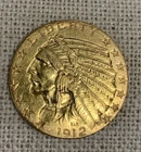 $5 Indian Head American Gold Half Eagle Coin 1912