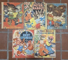 Lot of 5 Early 1940s Children's Books- Merrill, Samuel Lowe & Saalfield Company 