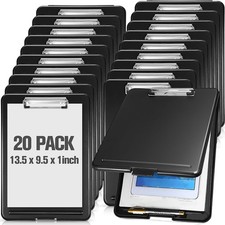 20Pack Black Storage Clipboards Plastic Heavy Duty Office School Pen Holder Bulk