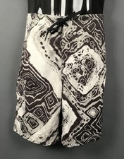 Nike 6.0 Board Shorts Mens 30 Gray Geometric Print Swim Trunks Drawstring