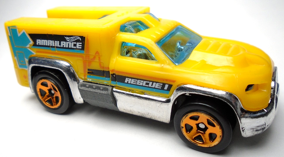 2020 HOT WHEELS RESCUE DUTY AMBULANCE YELLOW 1:64 DIECAST 3