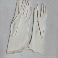 VTG Small White Cotton 9  Ladies Gloves For Crafts and Dyeing Scalloped Edges