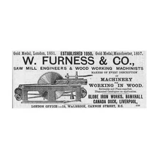 W FURNESS & CO Globe Ironworks Liverpool Antique Engineering Advert 1875