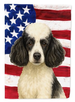 Poodle Black/White Mini American Flag