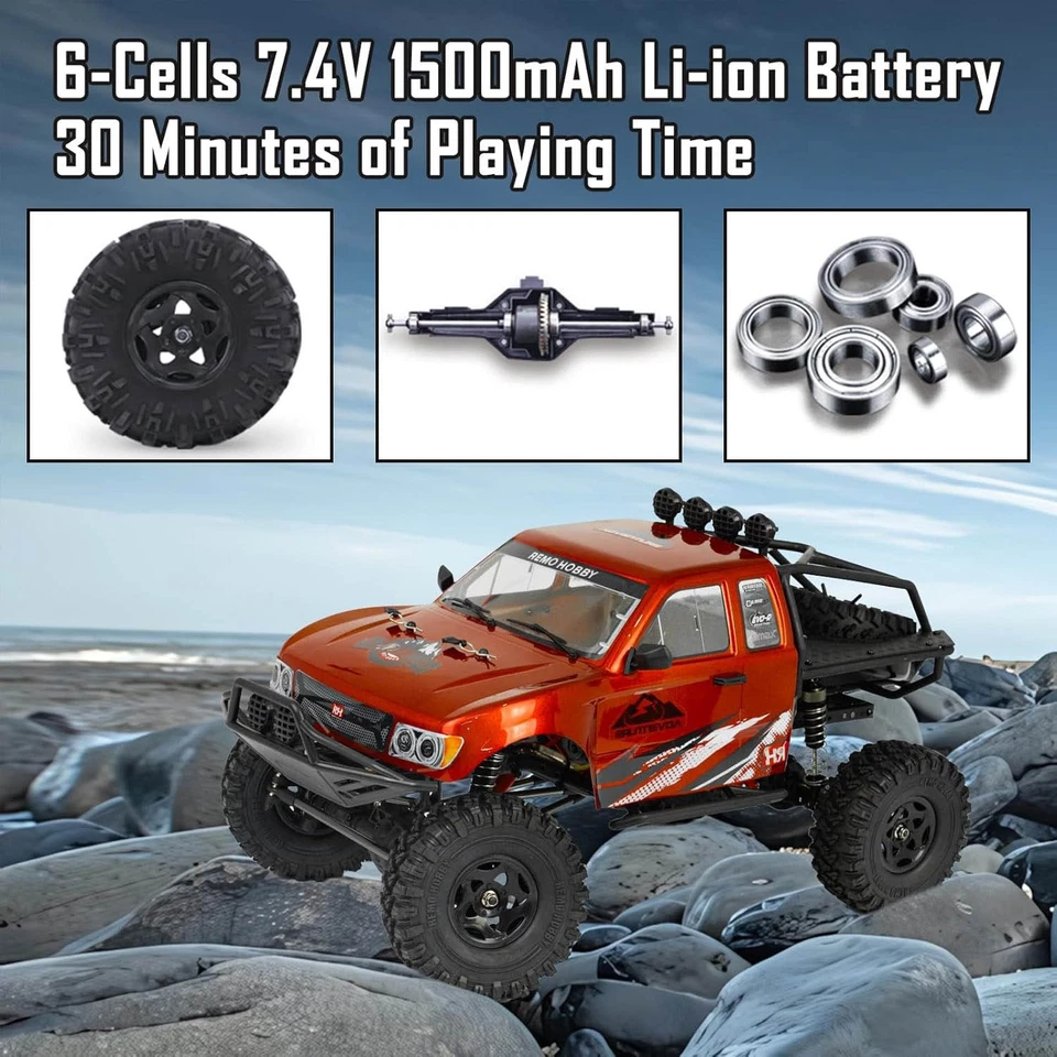 RC Car 1:10 Scale Rock Crawler 4WD Off-Road Remote Control Monster Truck 2.4G - Image 4 of 4
