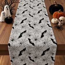 Pumpkin Castle Table Runner Halloween Table Decor Backdrop for Home Kitchen