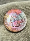 Uncirculated 1882 Indian Head Cent, Blazing specimen Red Hue High Grade Toned