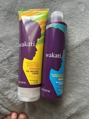 WAKATI OIL-INFUSED CREAM 8.4 OZ & S SULFATE-FREE SHAMPOO 8 OZ