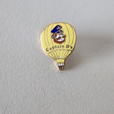 CAPTAIN D's Lapel Pin SEAFOOD HAMBURGERS Advertising Mascot Mr D's Balloon