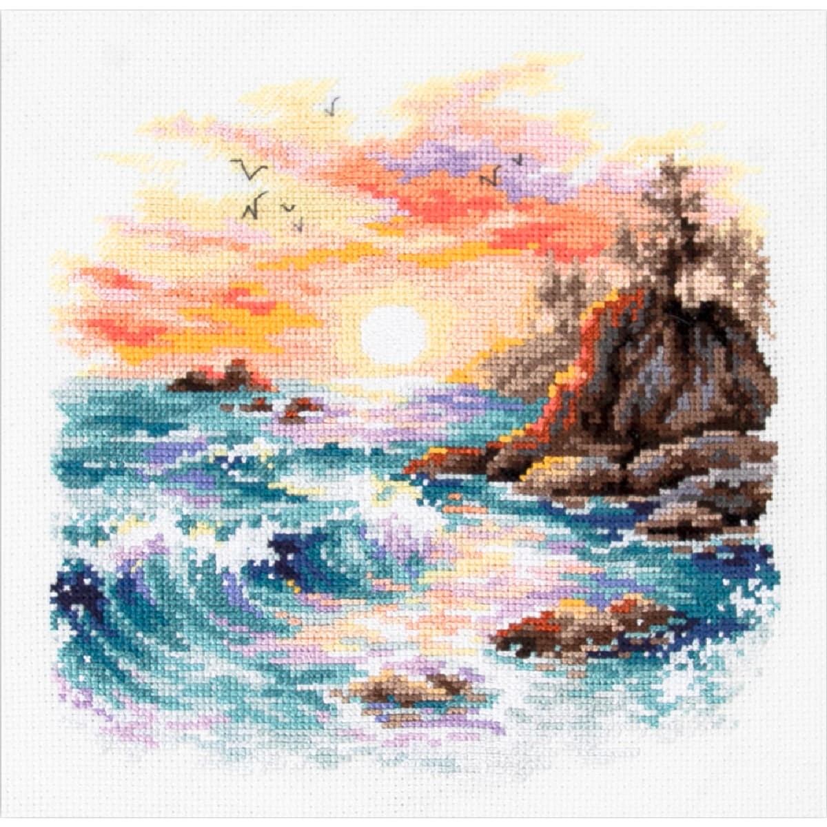 Magic Needle counted cross stitch kit ""Four Elements"", 18x18cm, DIY