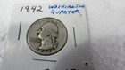 1942  Washington Quarter 25C Silver Circulated Uncertified US Coin