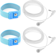 2 Pack ESD Grounding Wrist Straps with 15Ft Cords Anti-Static Safety Set ESD Kit