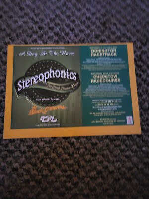 BEL1 WERBUNG 5X8 STEREOPHONICS: EIN TAG BEI DEN RENNEN - TOURDATEN
