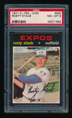Rusty Staub #560 1971 O Pee Chee card