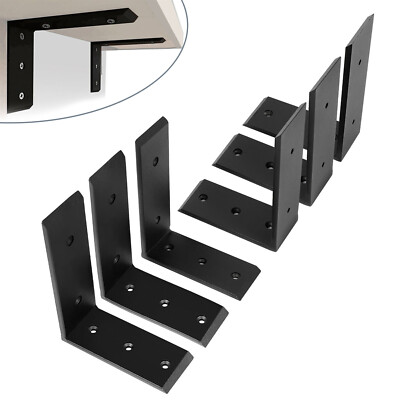6 Heavy Duty Black Steel 6 x8  Countertop Support Brackets Corbel Lot L Shelf