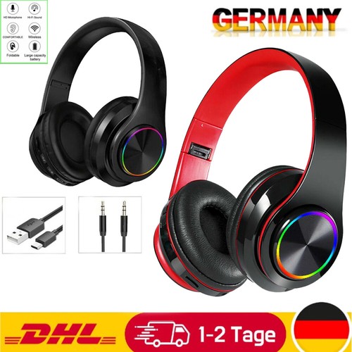 Funkkopfhörer Stereo On Ear Kabellos Kopfhörer Bluetooth 5.0 für Phone PC TV MP3