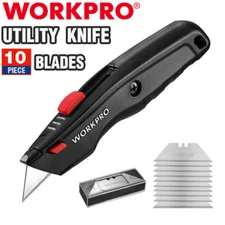 WORKPRO Premium Utility Knife Heavy Duty Box Cutter Quick Change Blade Razor NEW