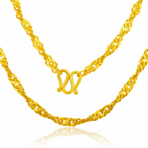 Pure 999 24K Yellow Gold Necklace For 