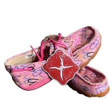 Twisted X Women s Pin Hearts Driving Moccasin Casual Shoes 5