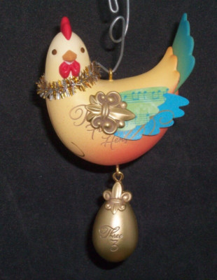 Hallmark 2013 Three French Hens - Twelve Days of Christmas 3rd - NIB