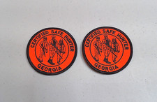 Lot of 2 Certified Safe Hunter Georgia Boy Scouts Blaze orange Sew On Patches