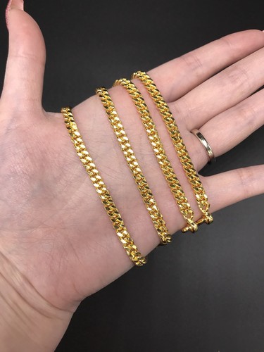Pure 24k Solid Gold Cuban Link Chain 