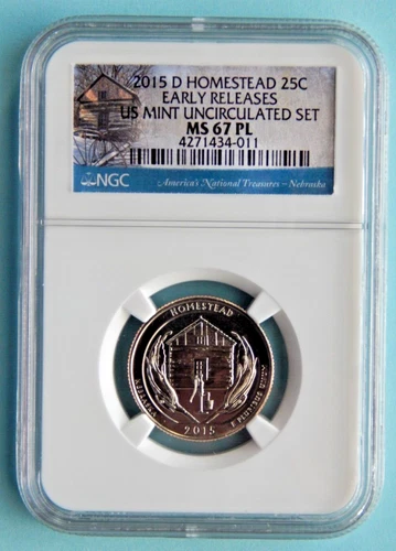 2015-D 25C Homestead NP NGC MS67 PL Early Releases - Type 1 - Clad - 4271434