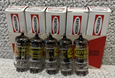 Lot Of 5 Raytheon NOS 6AN5 Vacuum Tubes New Old Stock Vintage