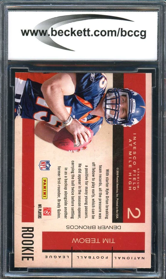 Tim Tebow Rookie Card 2010 Playoff Contenders #2 BGS BCCG 10 - Image 2 of 2