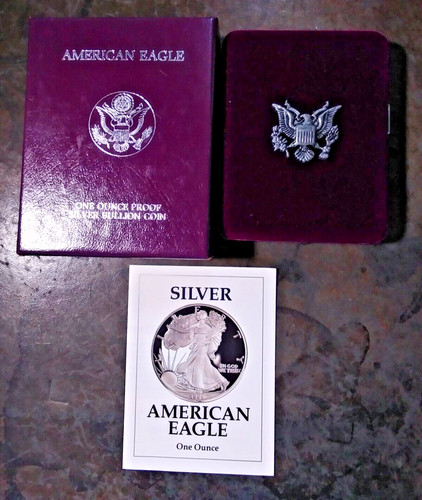 1991 ASE AMERICAN SILVER EAGLE Proof Dollar Box & COA  NO Coin
