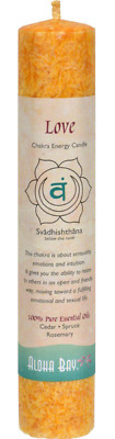 Aloha Bay Chakra Energy Pillar Palm Candle Love - Orange Svadhishthana WA28809