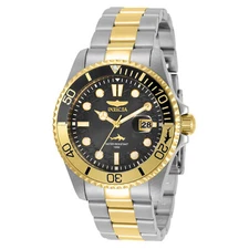 Invicta Men's Watch Pro Diver Quartz Black Dial Two Tone Steel Bracelet 30944