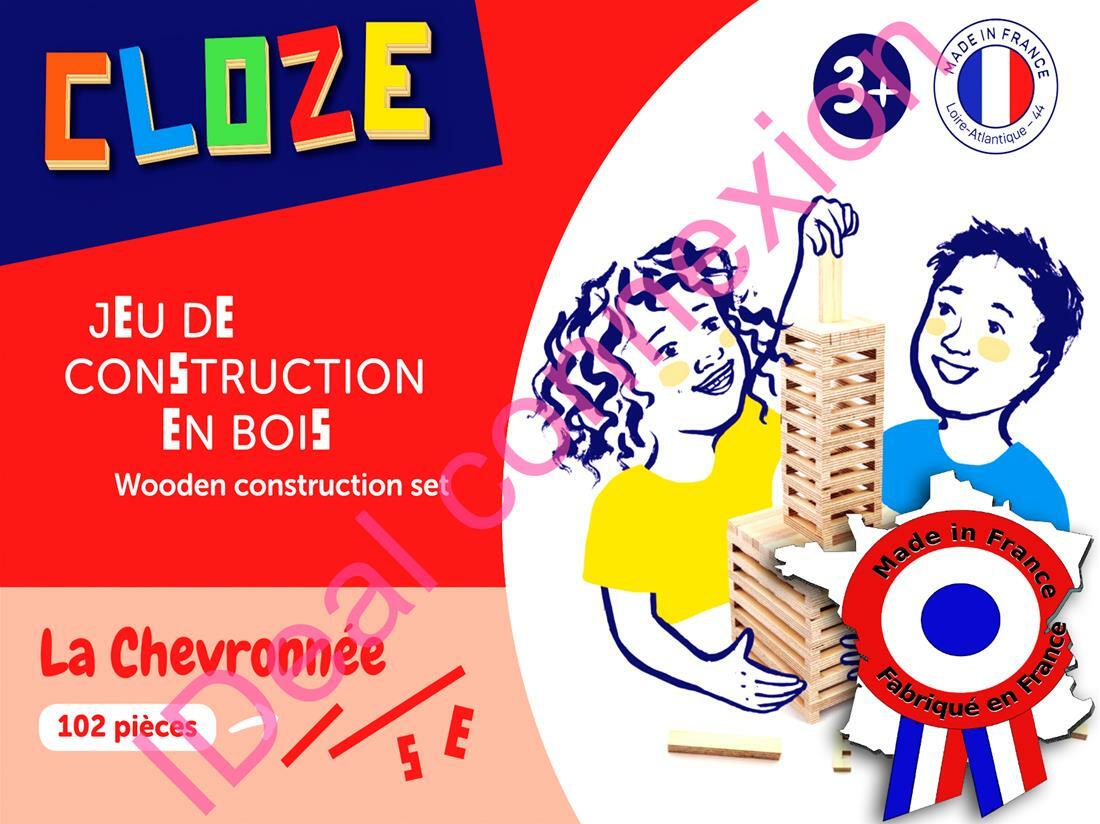 Jeu de construction en bois La chevronnée naturel pour enfants dès 3 ans