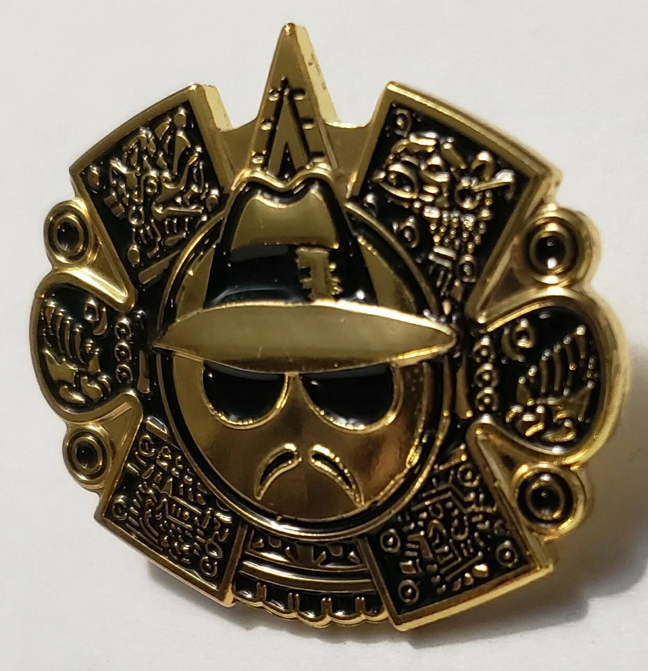 Chicano Azteca Calendario Lowrider Hombre Sombrero Fedora Vintage Bronce Botón Insignia Prendedor Foto 2 de 3
