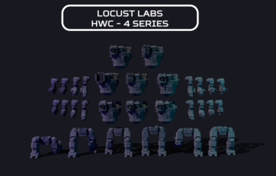 Locust Labs HWC - 4 Series (American Mecha Proxy Hunchback) 9 Mech Kit! 