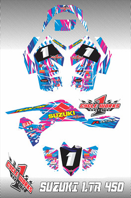 Kit Stickers Graphiques Complets Pour Suzuki LTR 450 (2006-2014) LTR450R - Vinyle Brillant