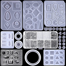 Resin Molds for Jewelry,678Pcs Earring Making Kit with 28Pcs Epoxy Molds Hooks