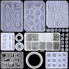 Resin Molds for Jewelry,678Pcs Earring Making Kit with 28Pcs Epoxy Molds & Hooks