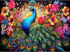 Peacock Diamond Art Kits for Adults Beginners, Peacock Diamond Painting Kits for